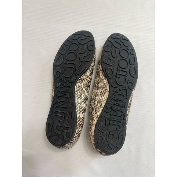 Jimmy Choo London Snakeskin Embossed Leather Flats Shoes Size 38 1/2 US 8 - Picture 10 of 10